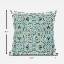 18” Aqua Geostar Zippered Suede Throw Pillow