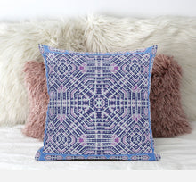 18” Lilac Blue Geostar Zippered Suede Throw Pillow