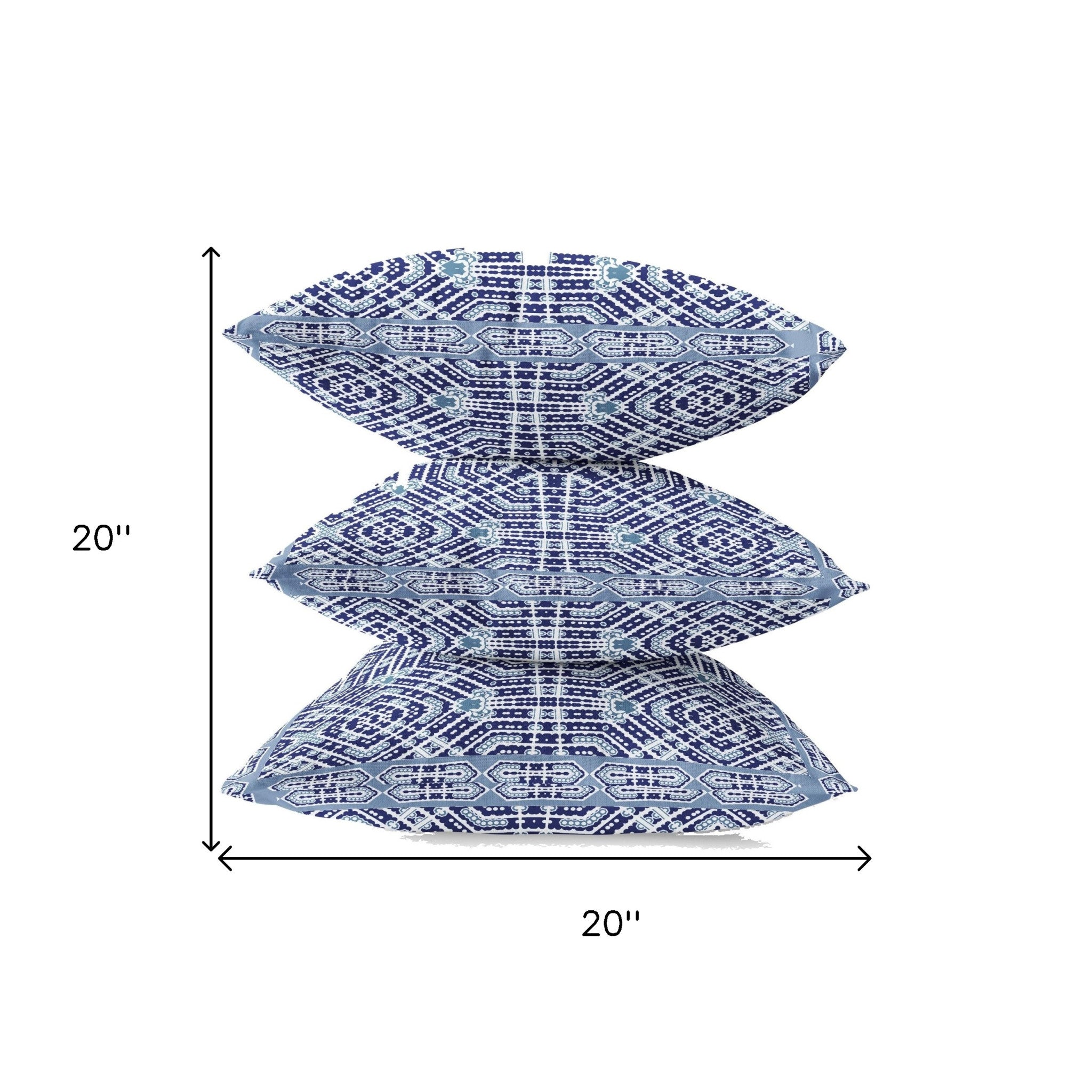 18” Indigo Blue Geostar Zippered Suede Throw Pillow