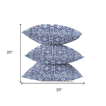 18” Indigo Blue Geostar Zippered Suede Throw Pillow