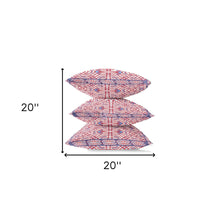 18” Red White Geostar Zippered Suede Throw Pillow