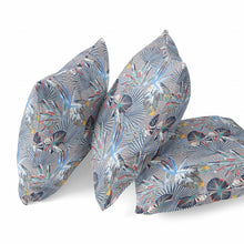 16” Indigo Gray Tropical Indoor Outdoor Throw Pillow