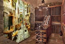 浪漫歐式街頭三屏房屏風