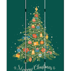 節日快樂聖誕三面板房間隔斷屏風