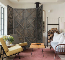 現代農舍仿古四面板房間隔斷屏風