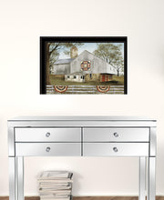 American Star Quilt Block Barn 4 Black Framed Print Wall Art