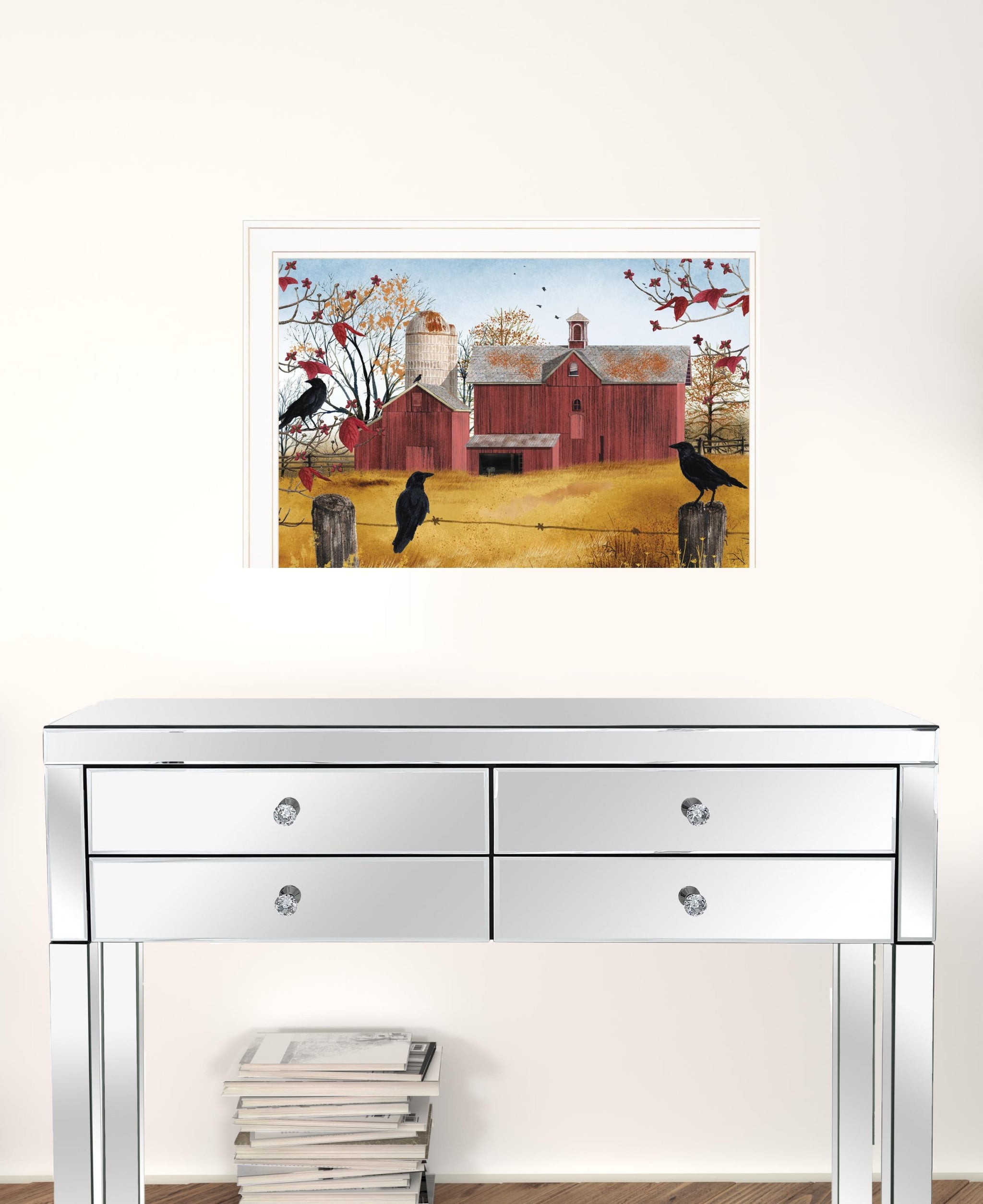 Autumn Gold 6 White Framed Print Wall Art