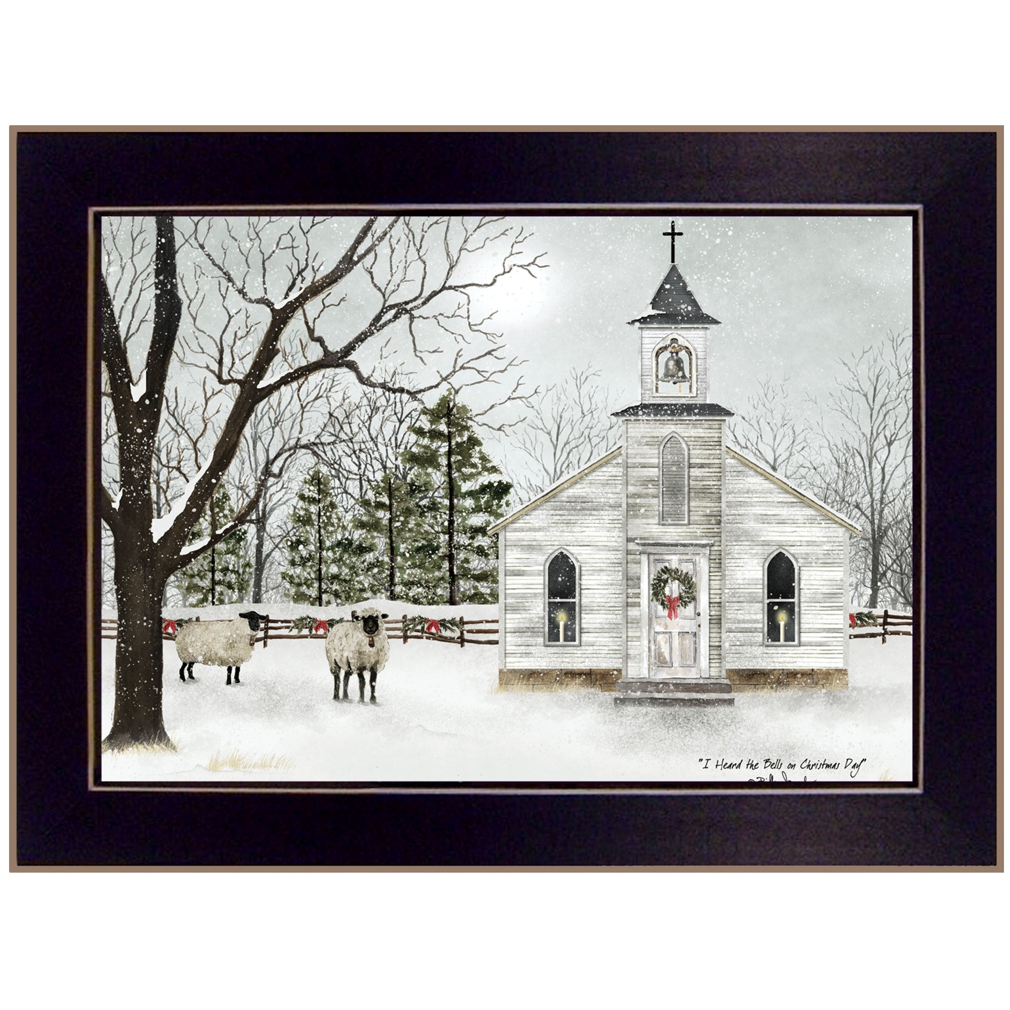 I Heard The Bells On Christmas 5 Black Framed Print Wall Art