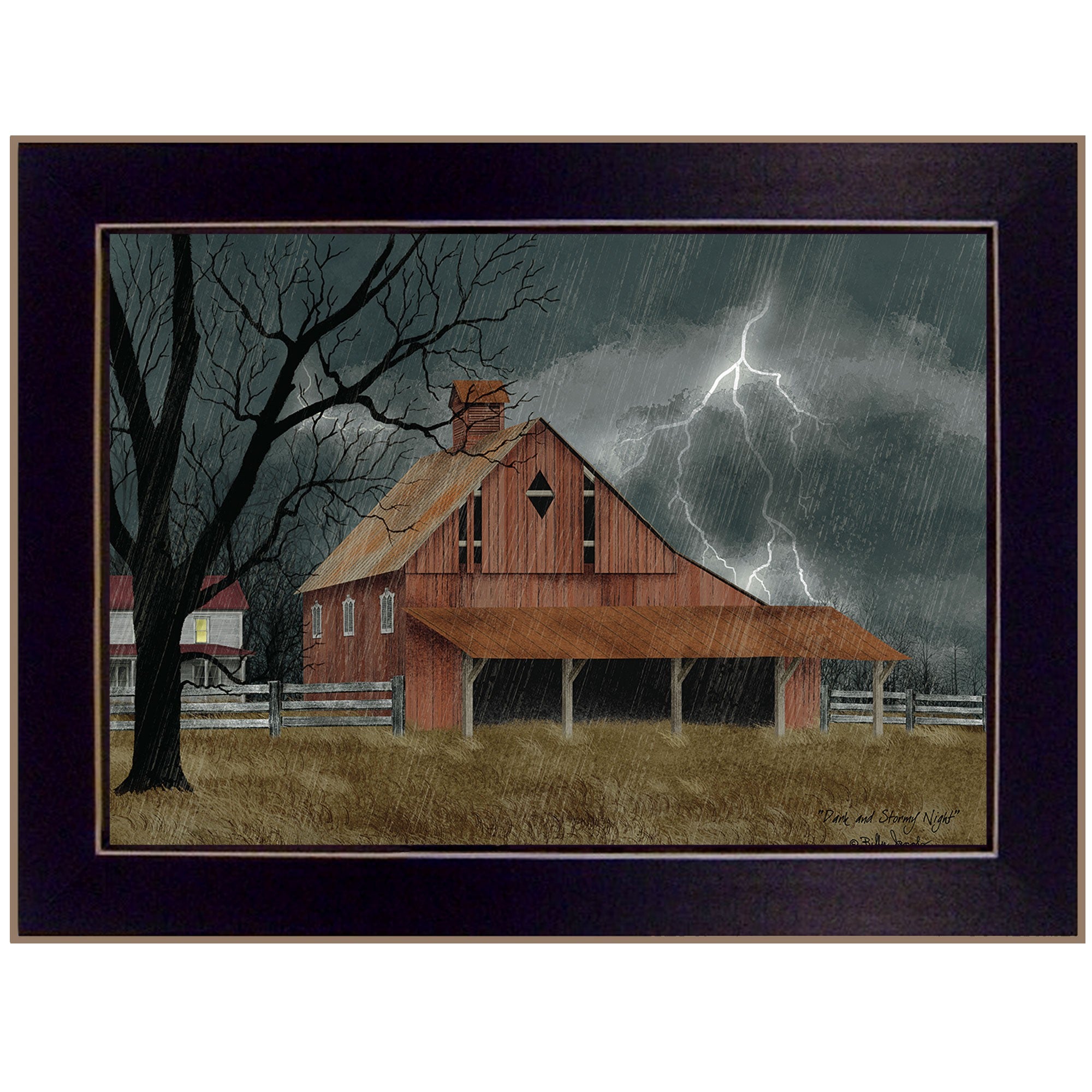 Dark And Stormy Night 1 Black Framed Print Wall Art