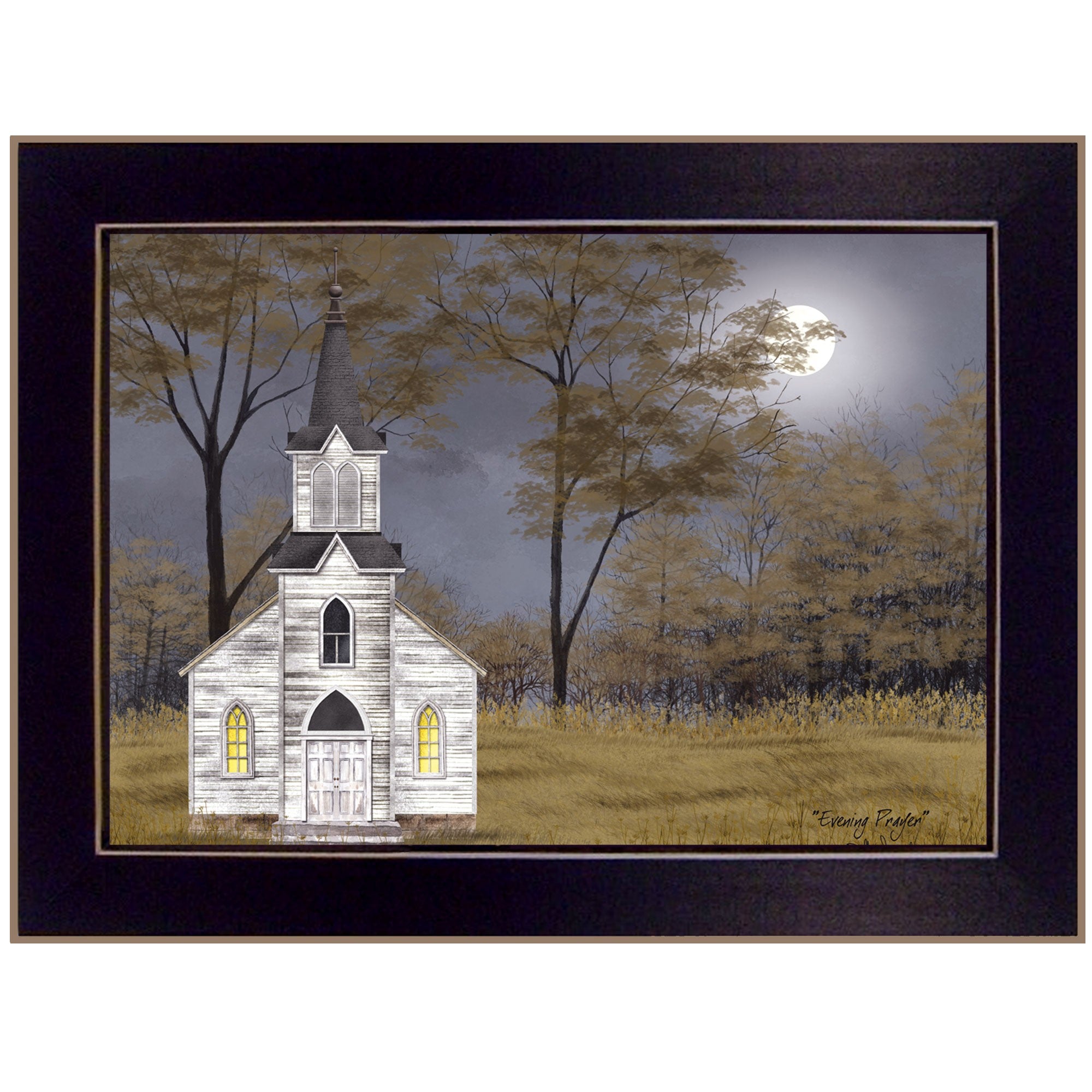 Evening Prayer Black Framed Print Wall Art