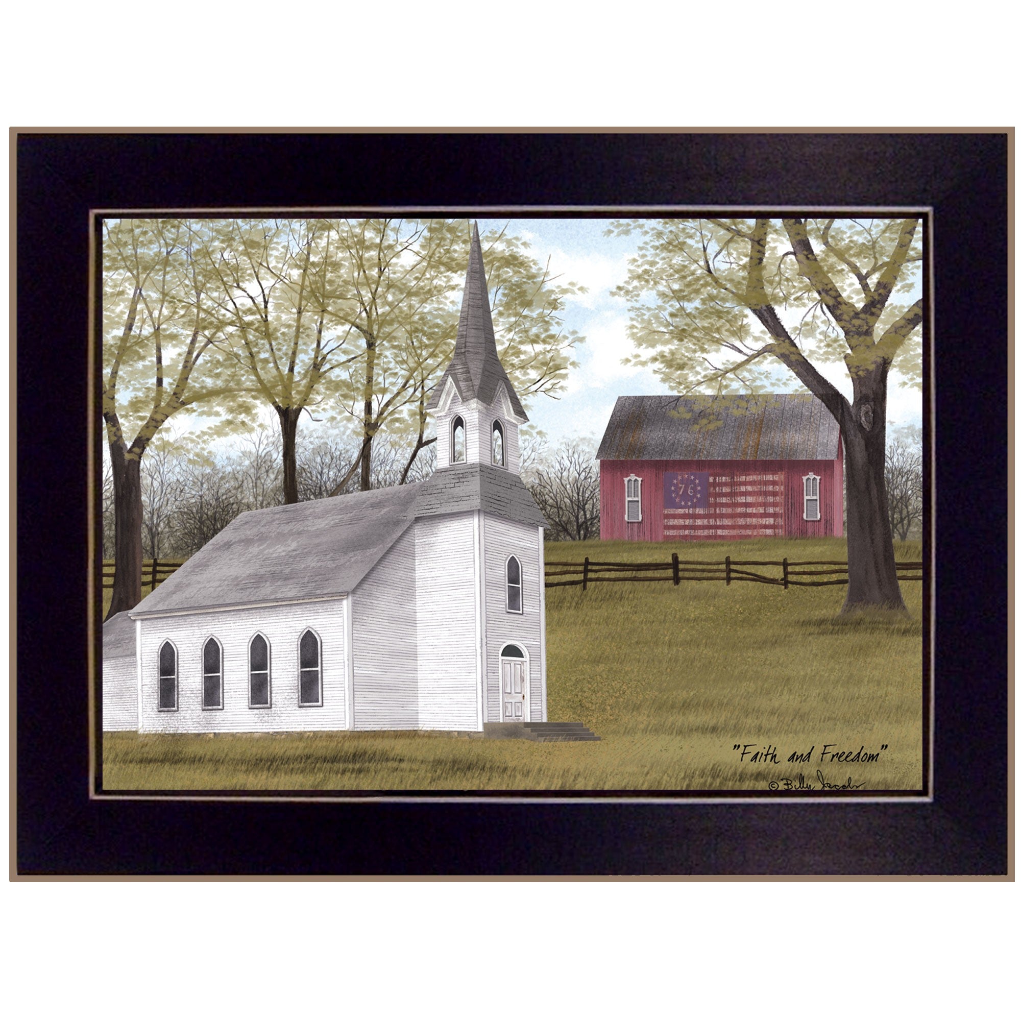 Faith And Freedom 1 Black Framed Print Wall Art