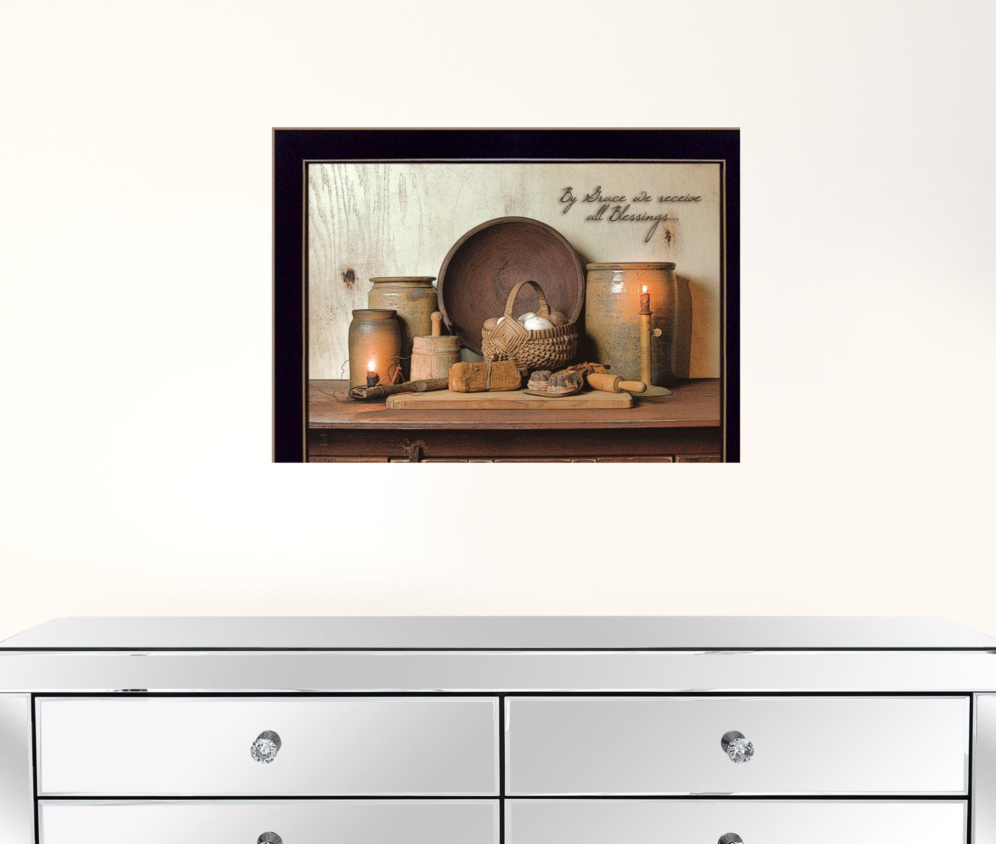 By Grace 1 Black Framed Print Wall Art