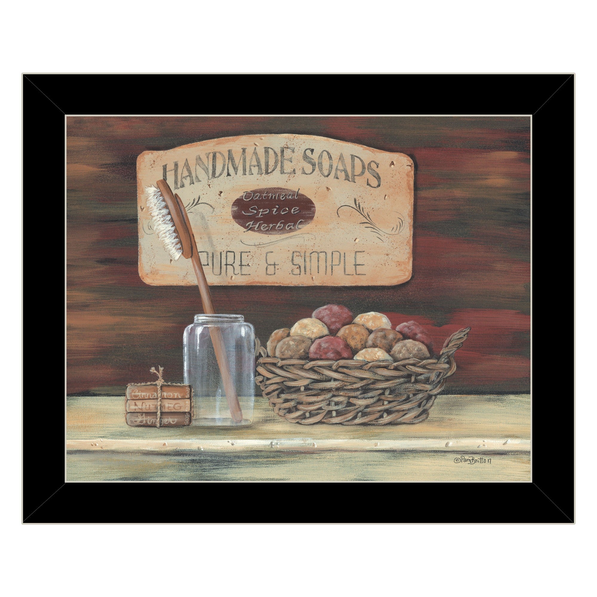 HANDMADE SOAPS 5 Black Framed Print Wall Art