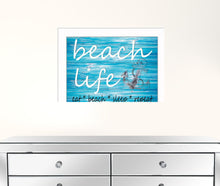 Beach Life 3 White Framed Print Wall Art