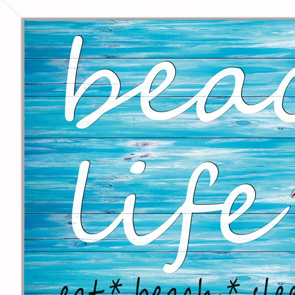 Beach Life 2 White Print Picture Frame Wall Art