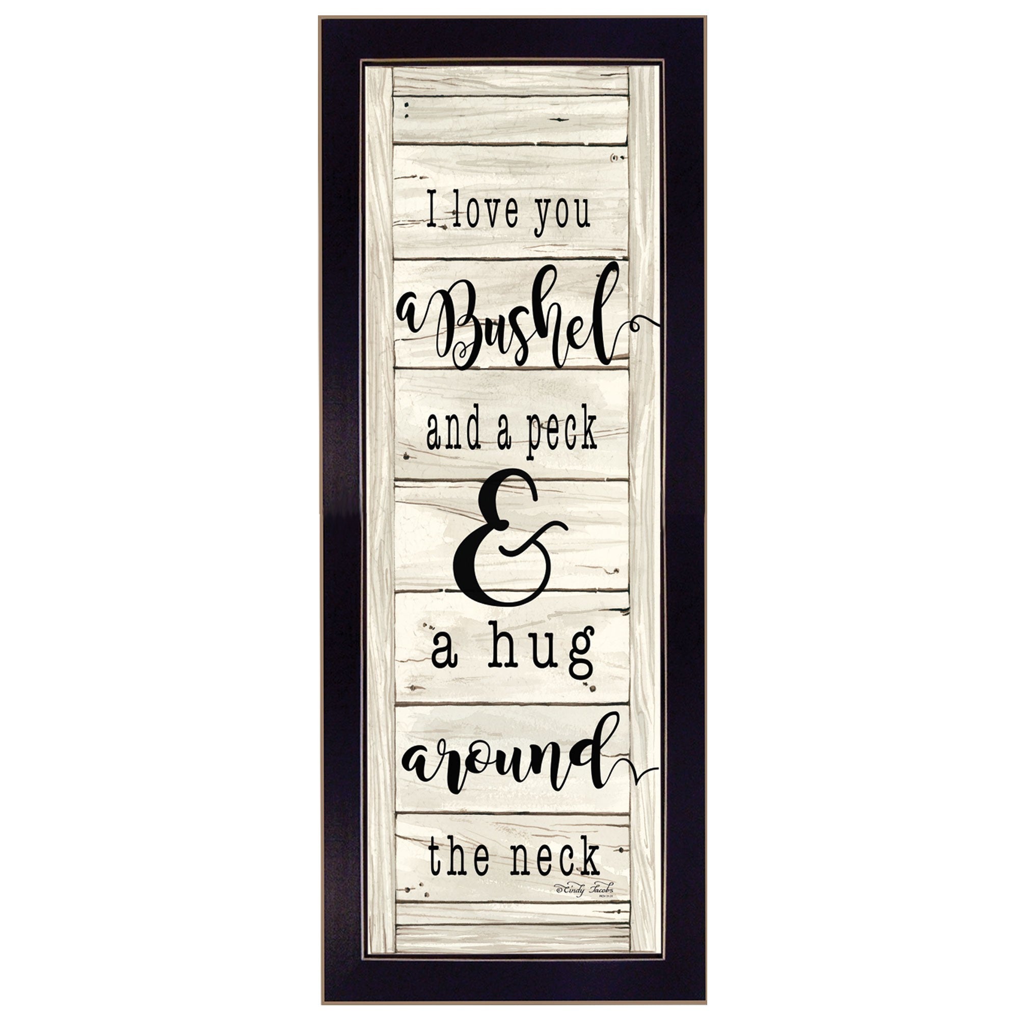 Hug Around The Neck Black Framed Print Wall Art