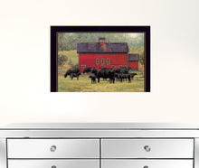 By The Red Barn Black Framed Print Wall Art