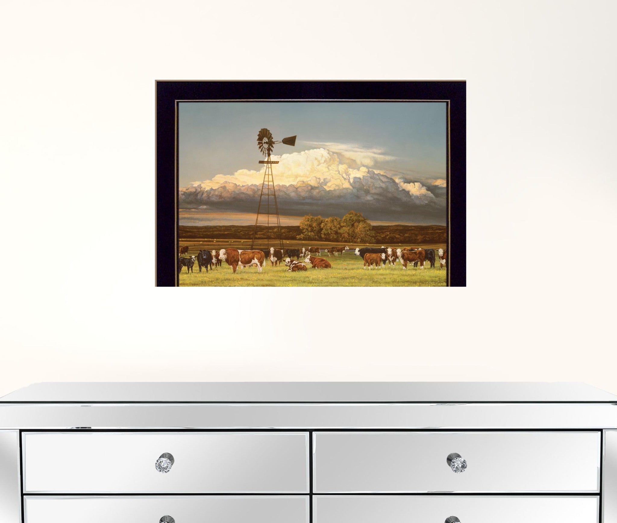 Summer Pastures Black Framed Print Wall Art