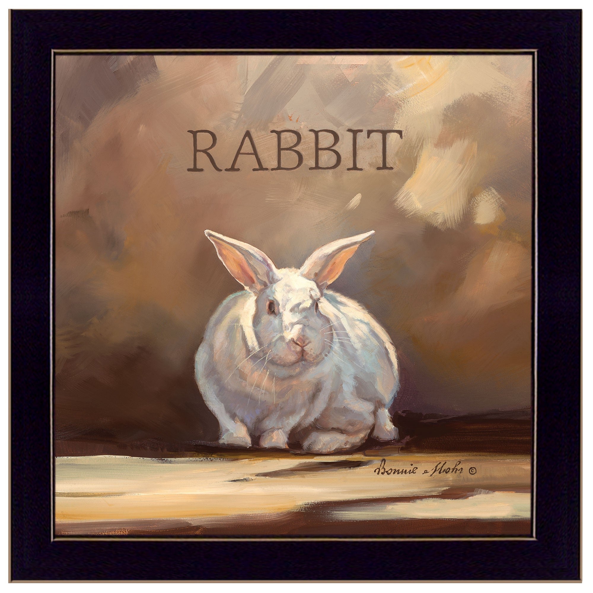 Ruby The Rabbit Black Framed Print Wall Art