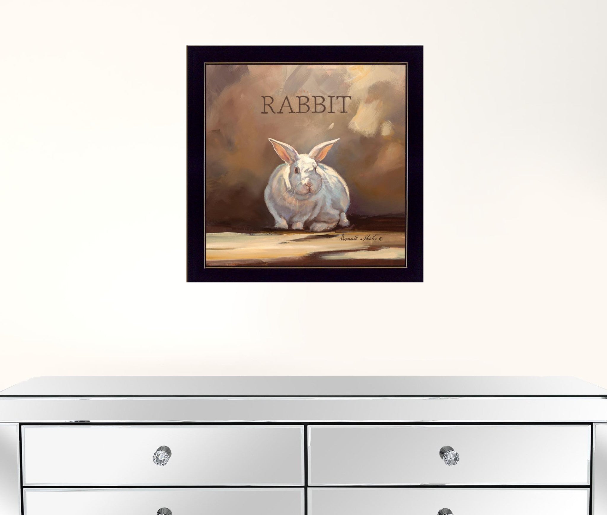 Ruby The Rabbit Black Framed Print Wall Art