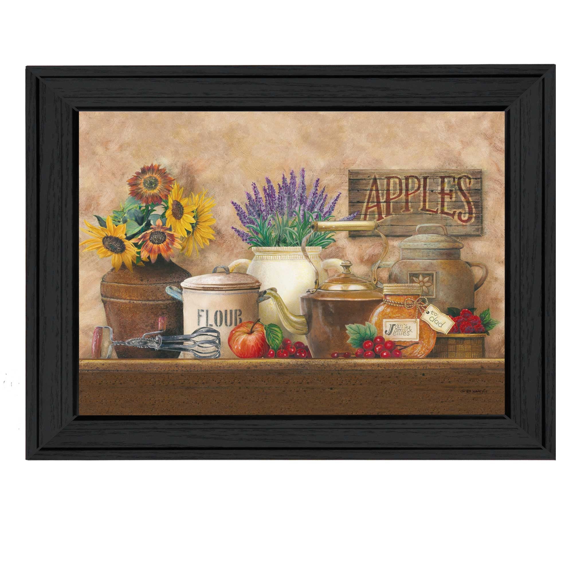 Antique Kitchen Black Framed Print Wall Art