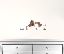 Boy And Girl Sitting White Framed Print Wall Art