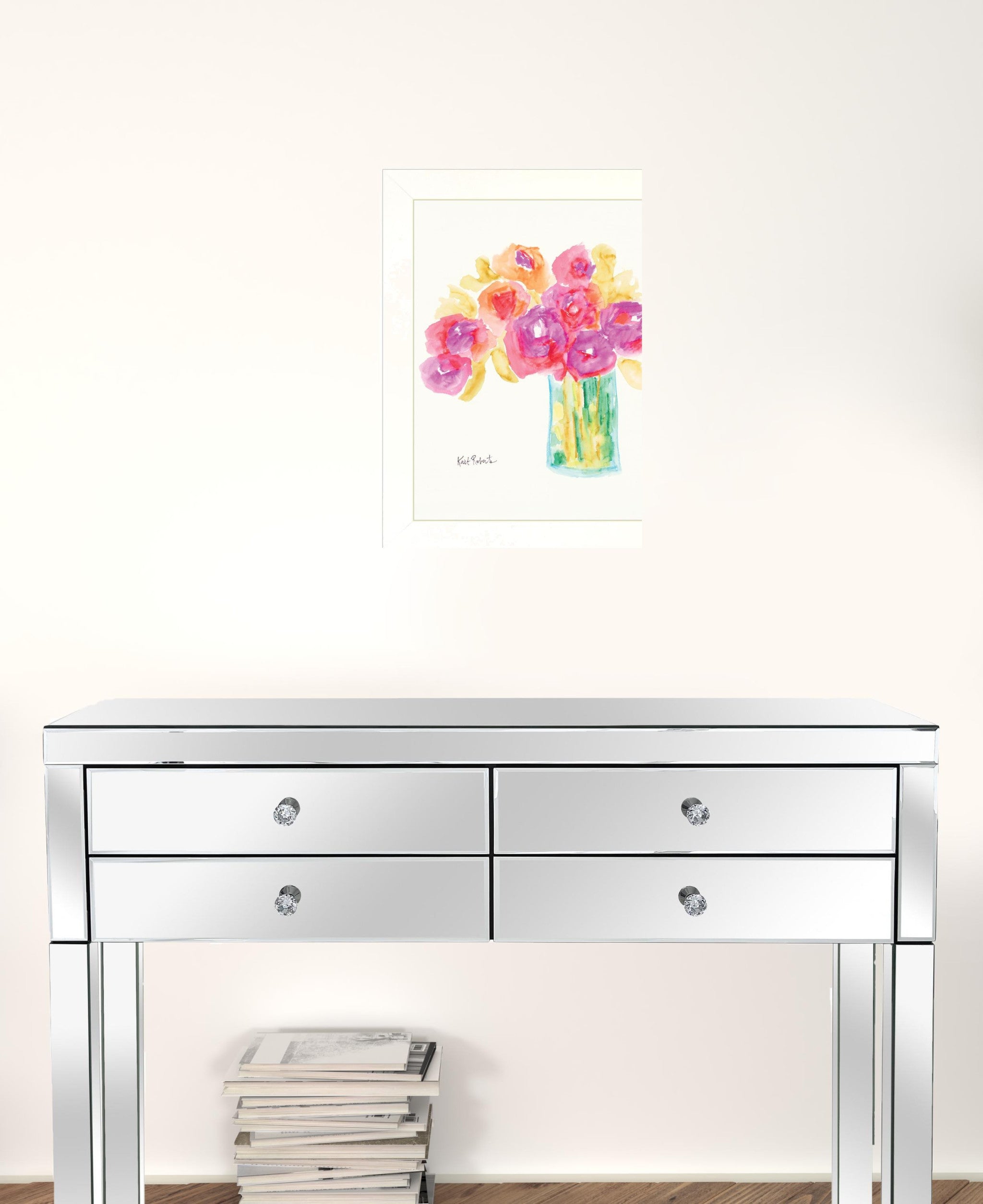 Speak In Flowers White Framed Print Wall Art