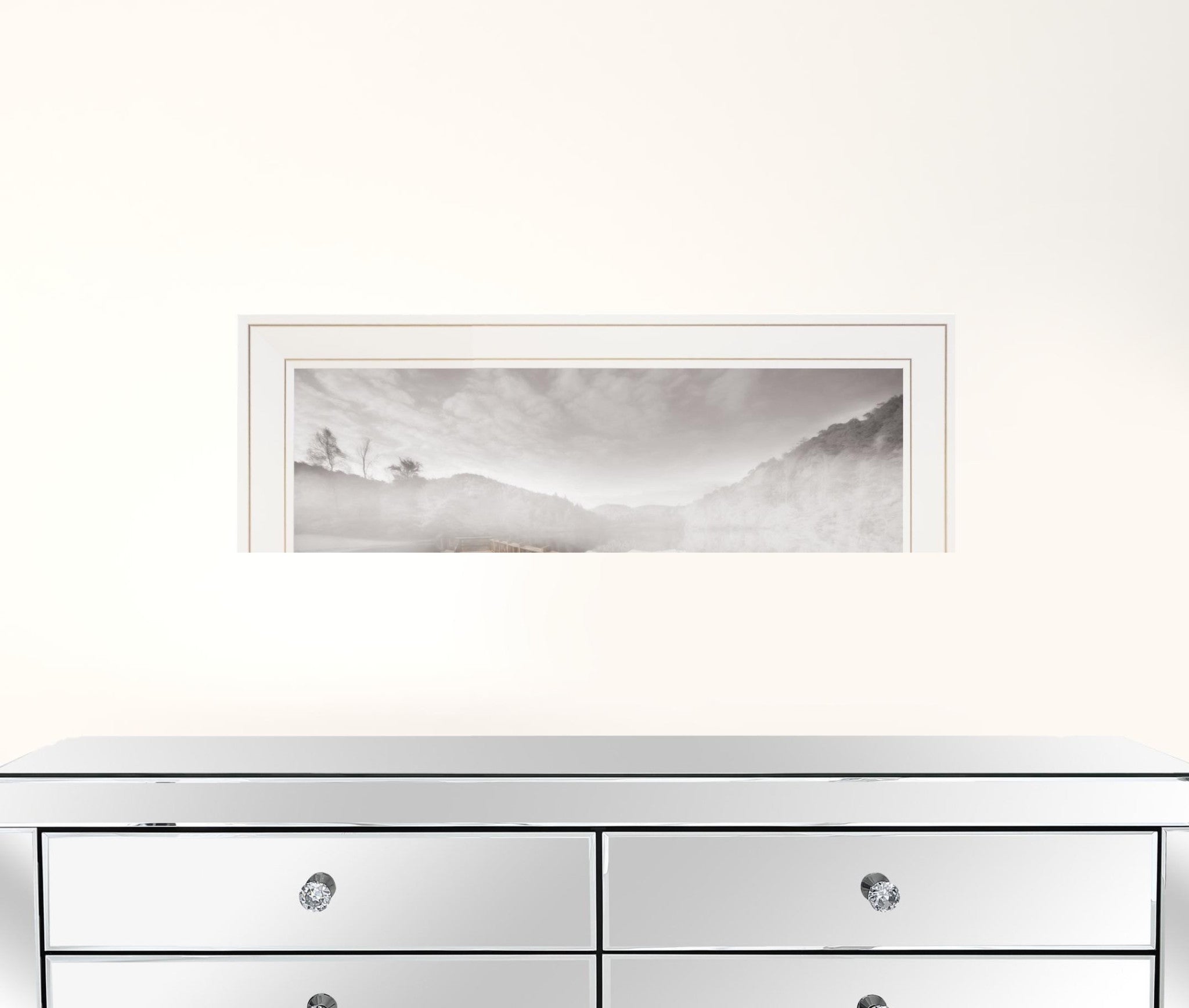 Lake Cherokee Dock I White Framed Print Wall Art