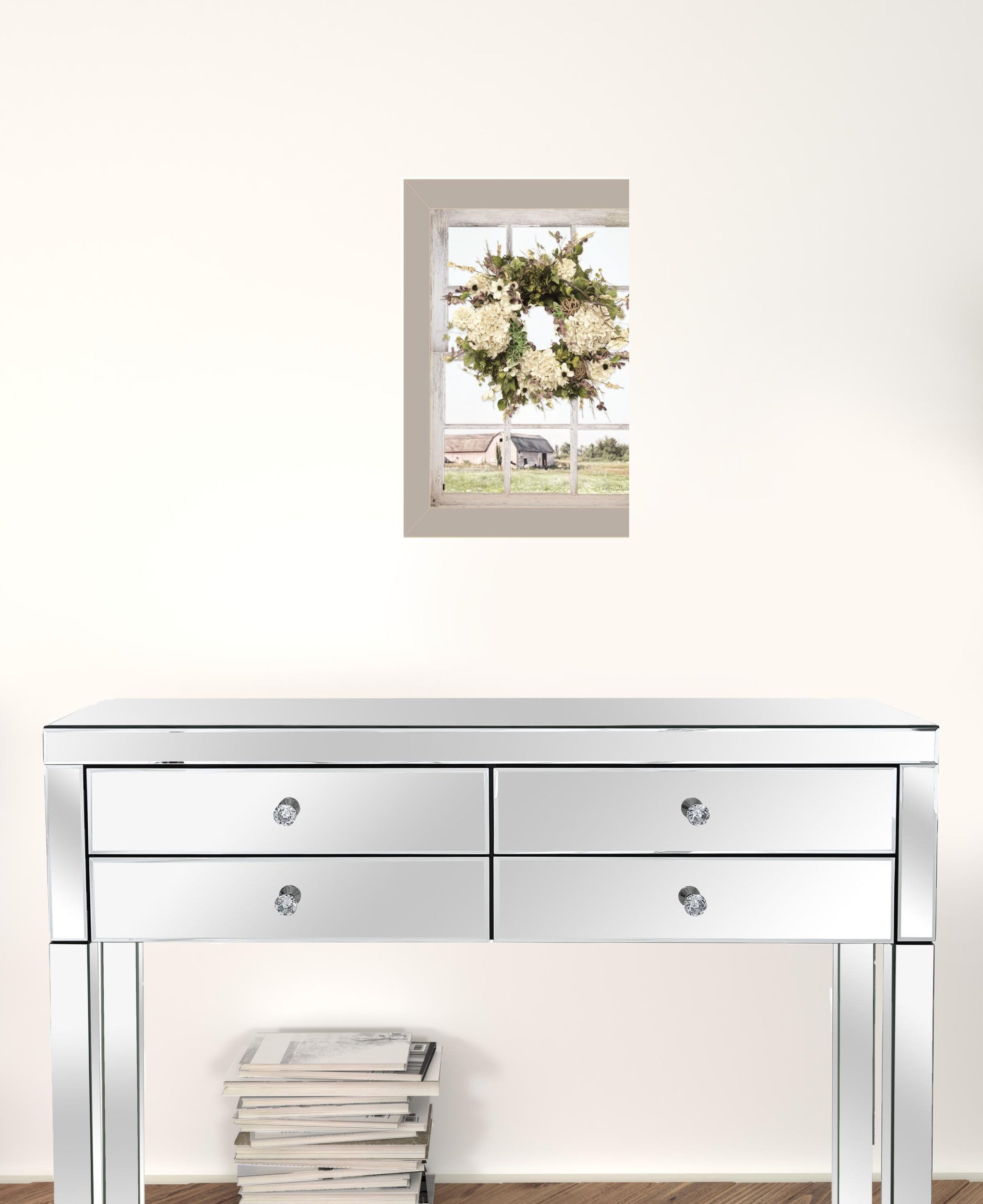 Pleasant View 1 Gray Framed Print Wall Art