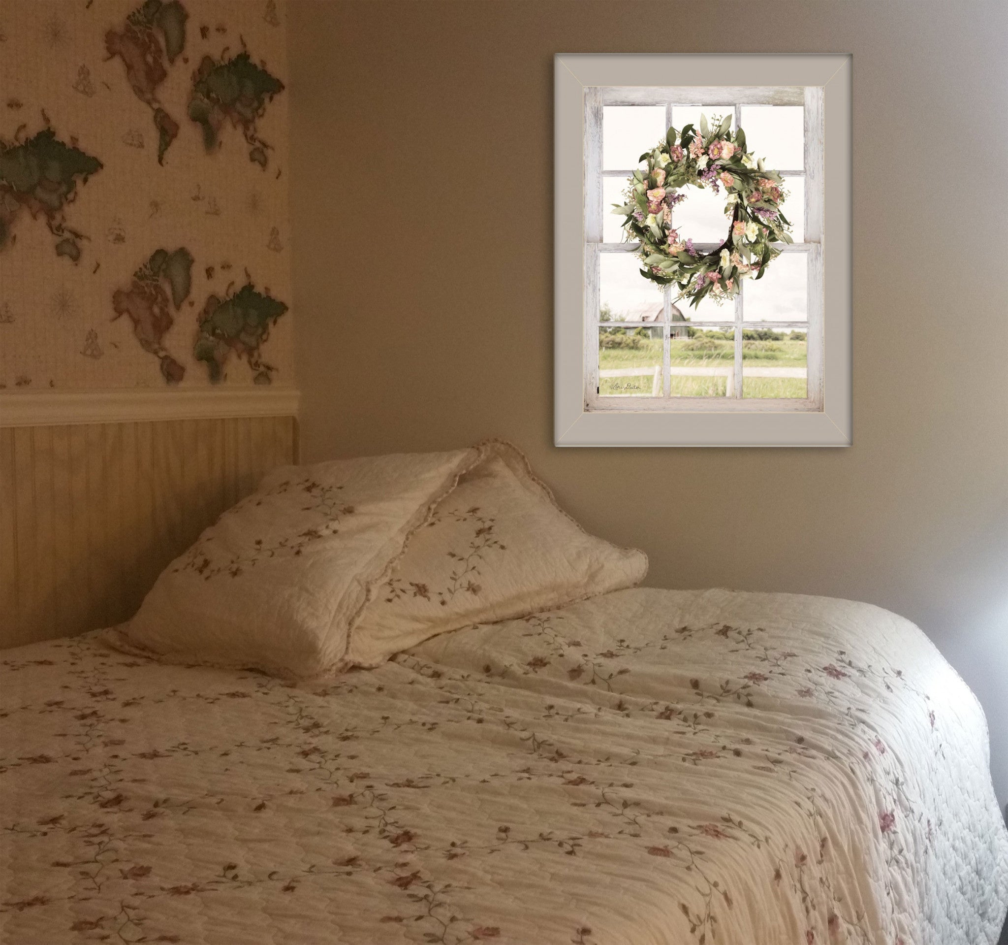 Summer View 1 Gray Framed Print Wall Art