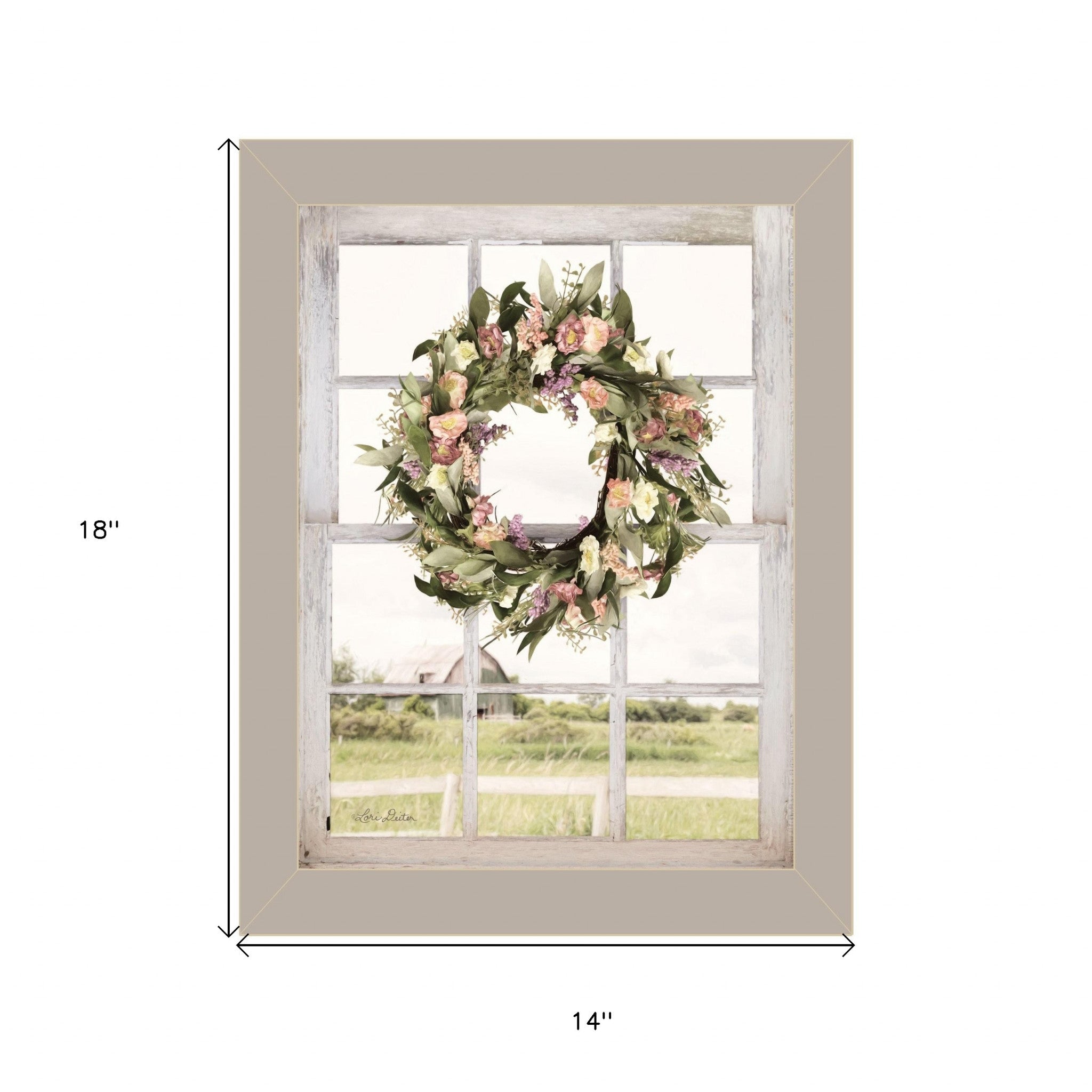 Summer View 1 Gray Framed Print Wall Art