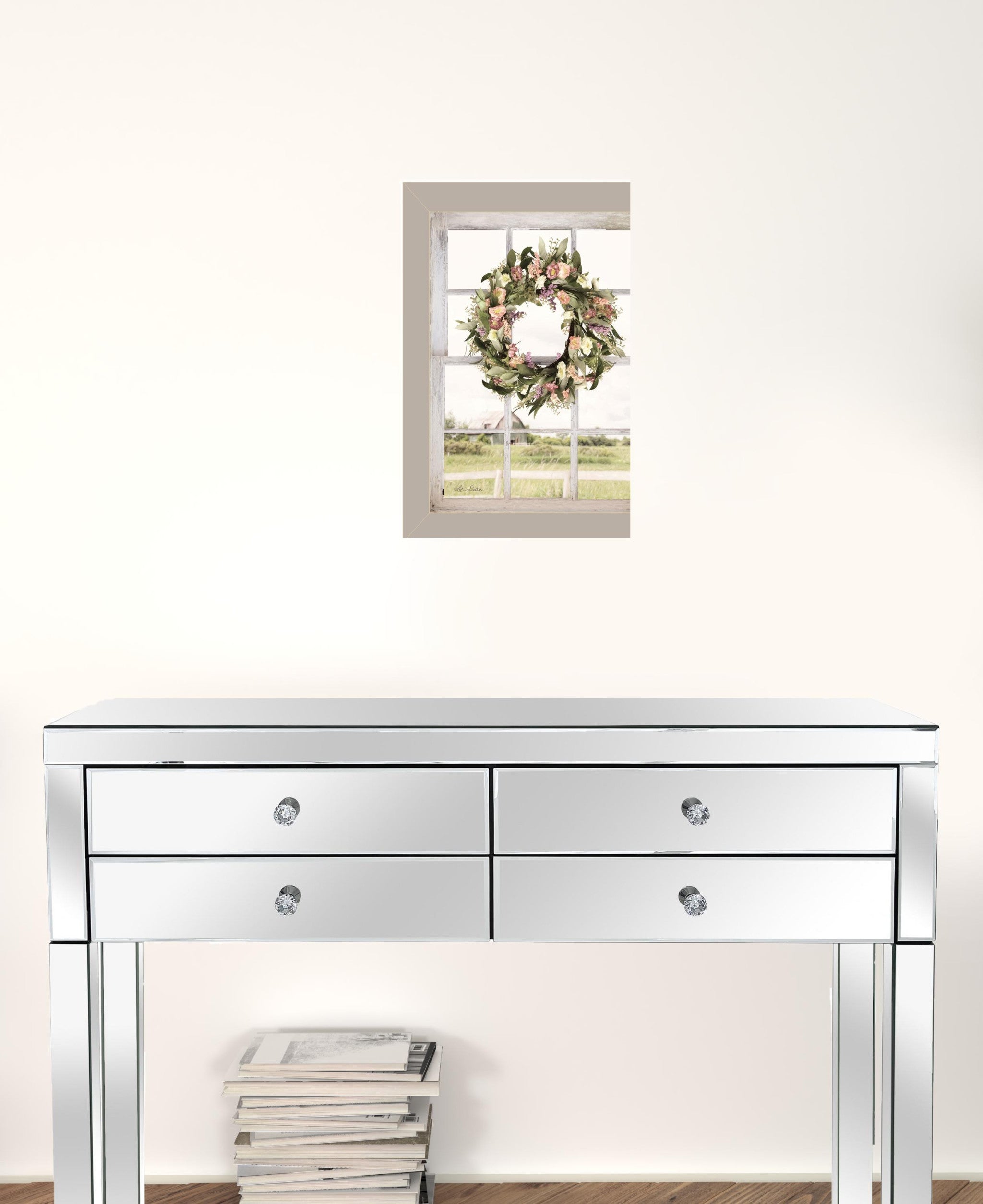 Summer View 1 Gray Framed Print Wall Art