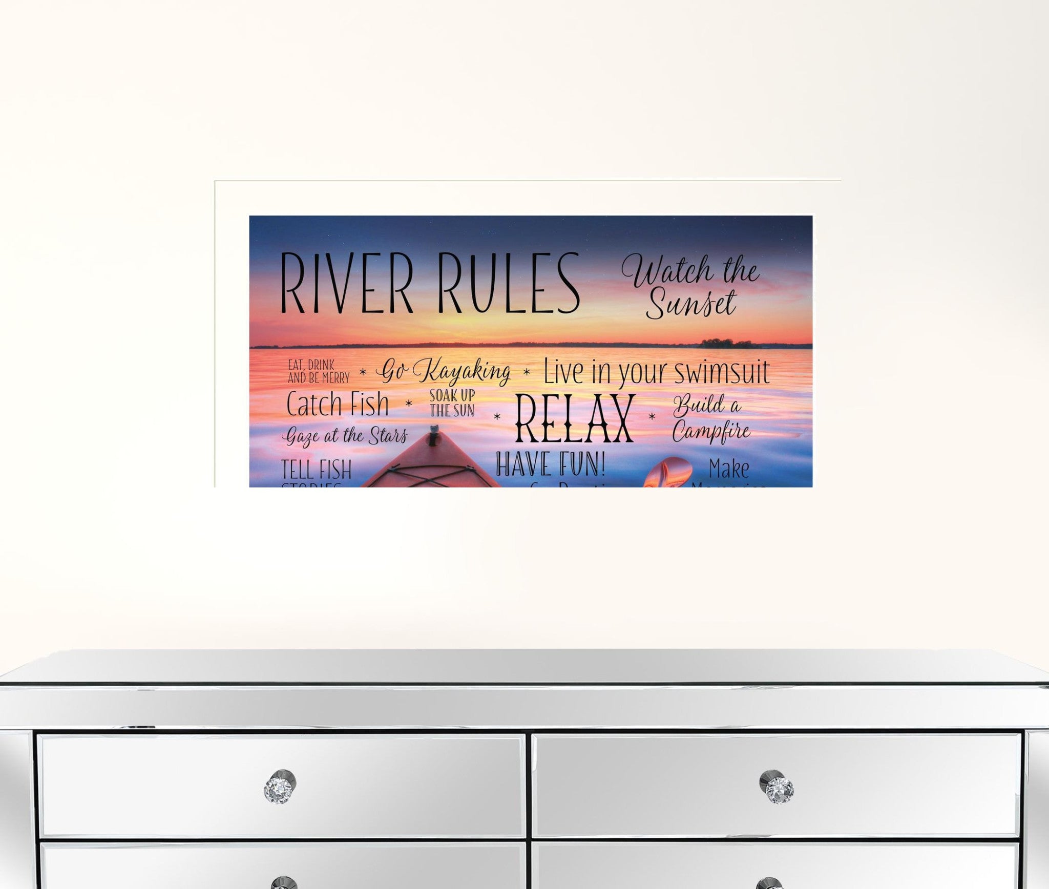 River Rules 2 White Framed Print Wall Art