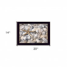 Starfish And Seashell 1 Black Framed Print Wall Art