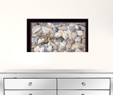 Starfish And Seashell 1 Black Framed Print Wall Art