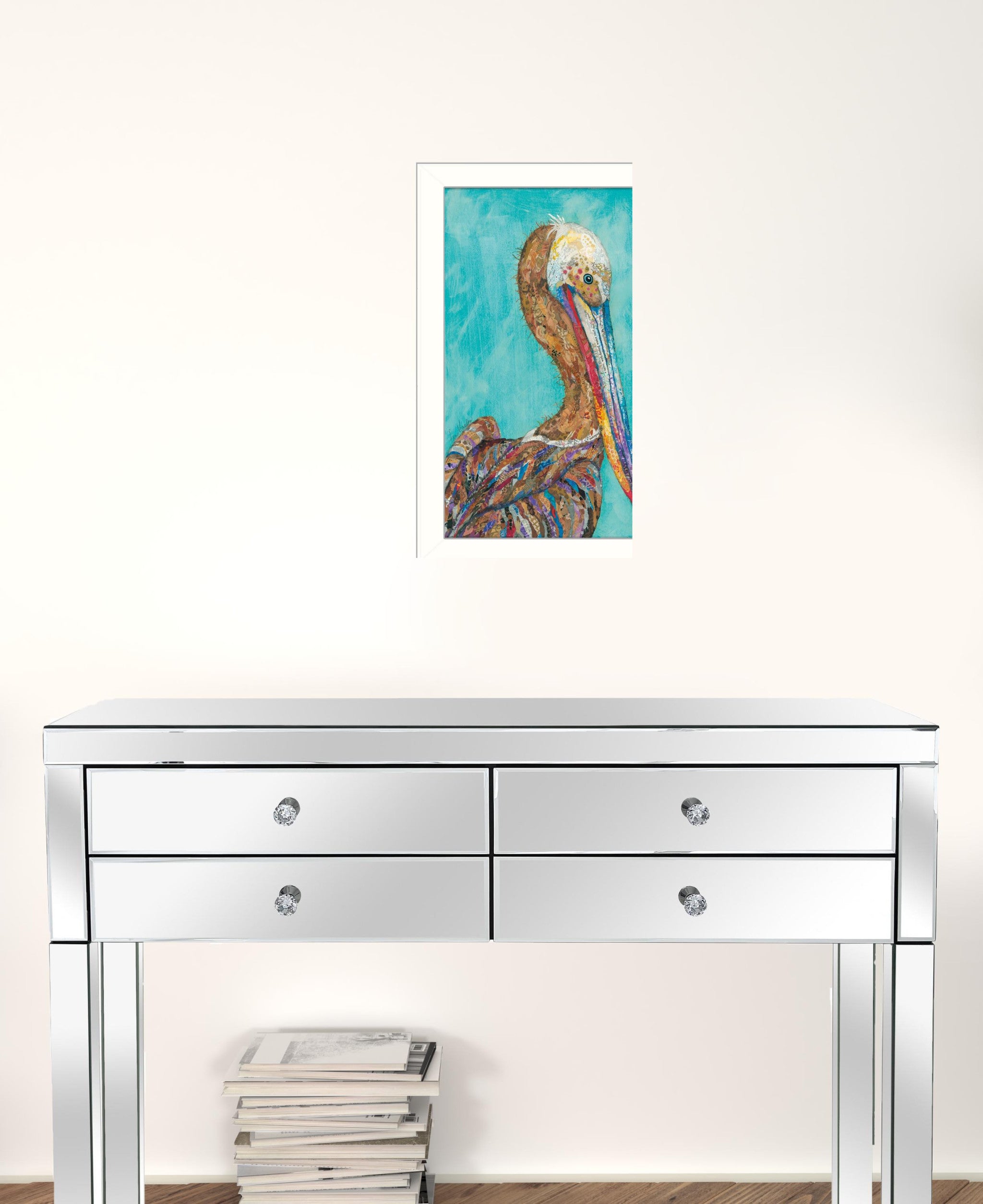 Pelican I White Framed Print Wall Art
