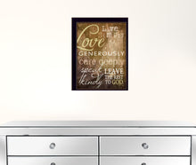 Live Simply 1 Black Framed Print Wall Art