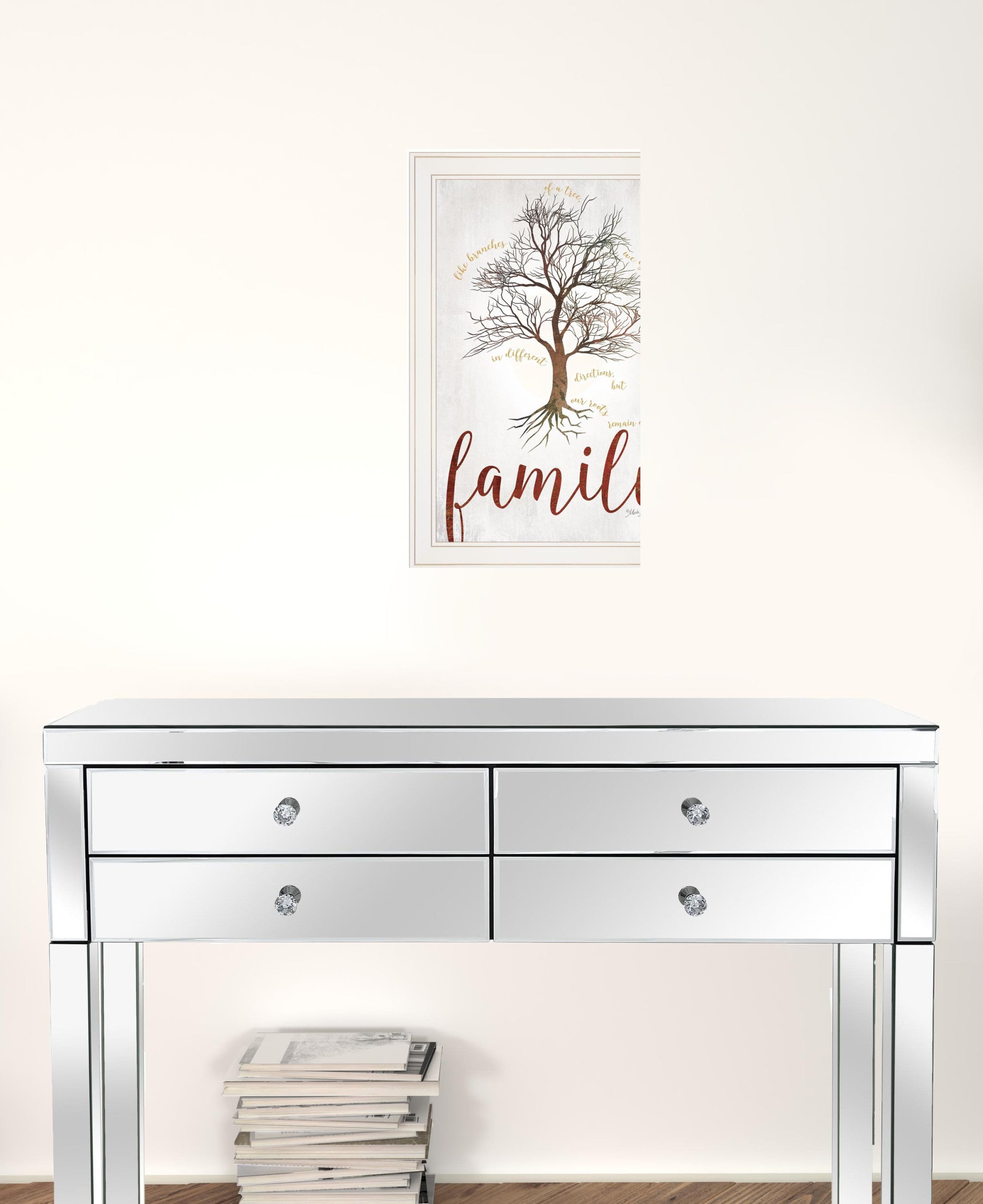 Family Tree 1 White Framed Print Wall Art