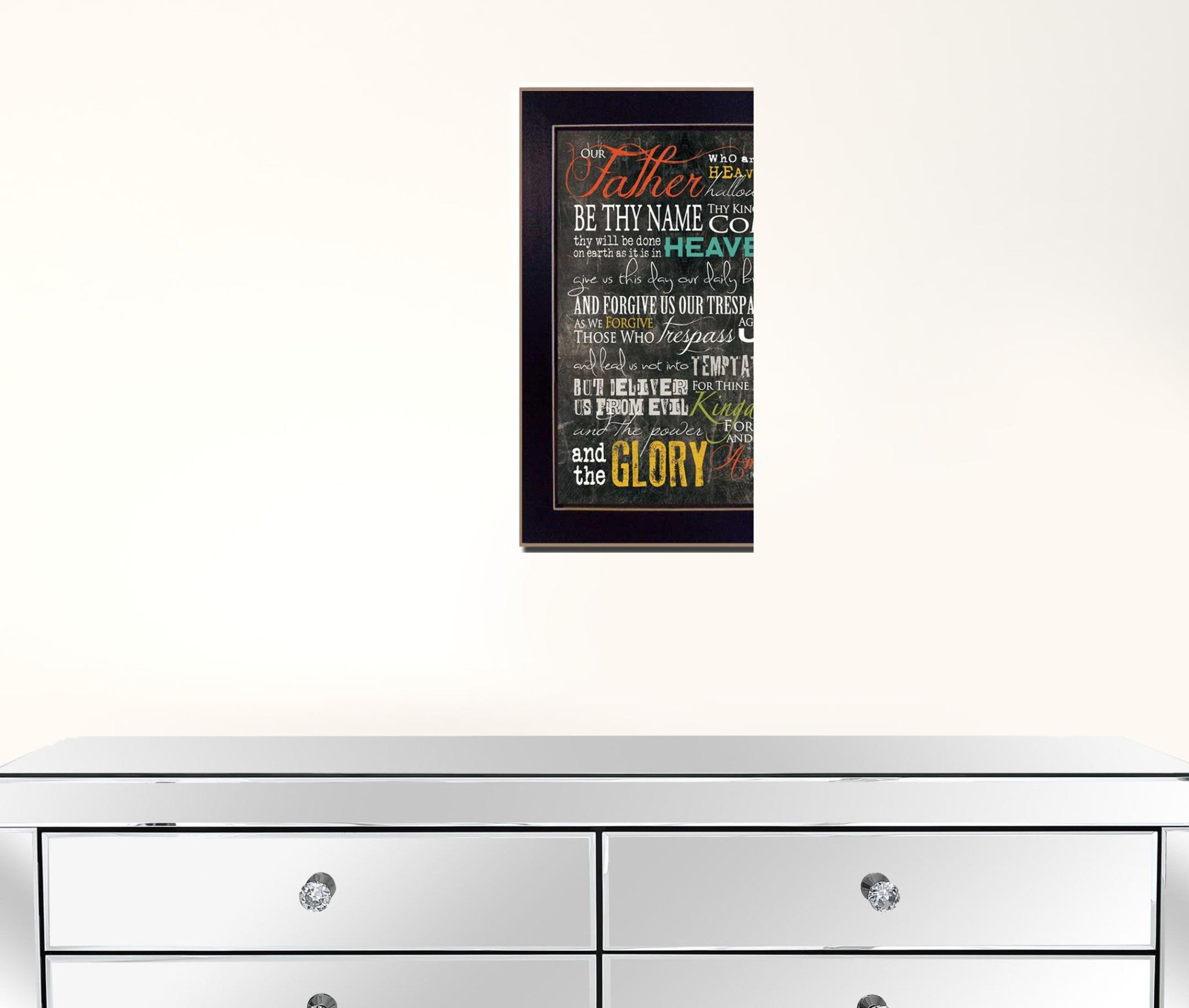 The Lords Prayer 1 Black Framed Print Wall Art