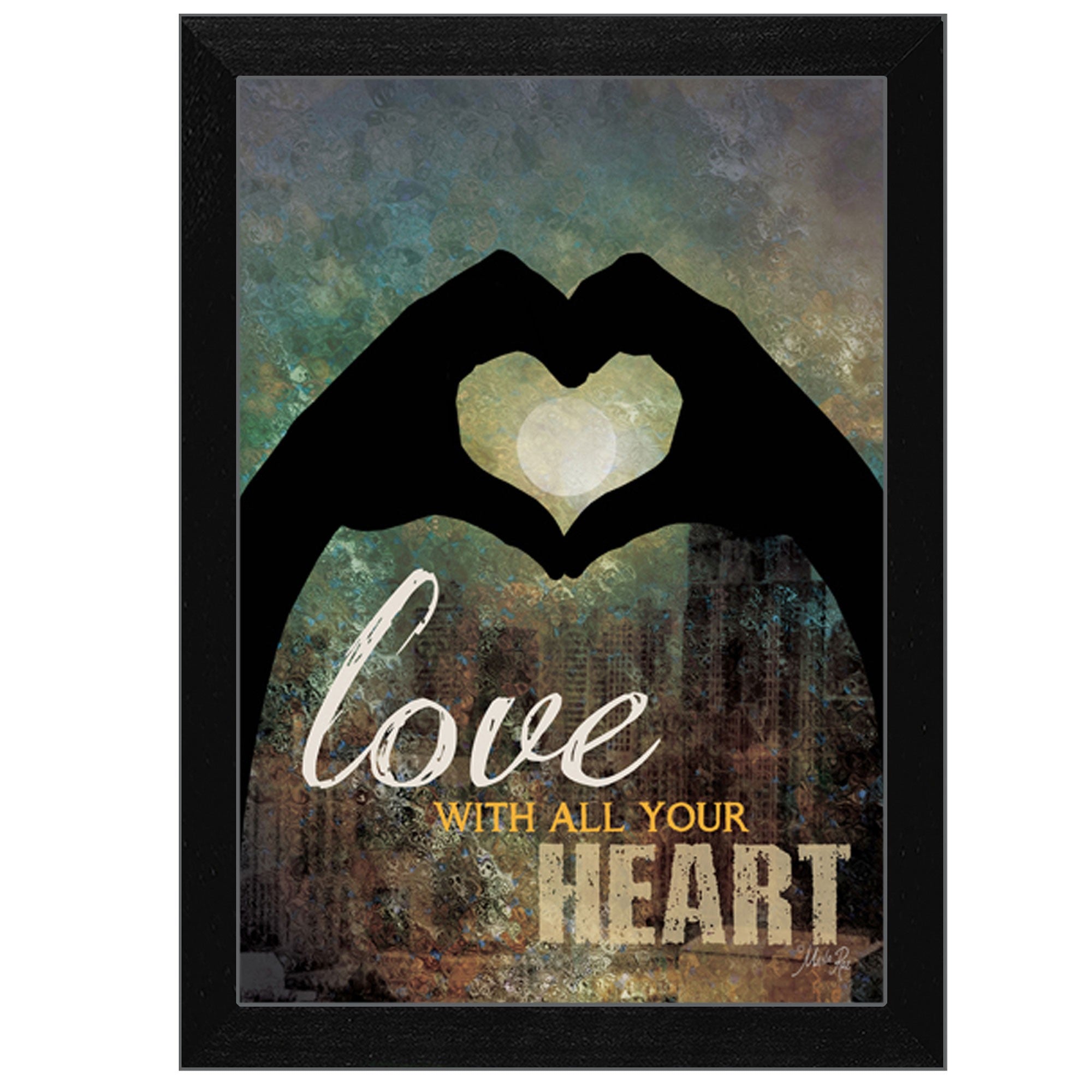 Love With All Your Heart 1 Black Framed Print Wall Art