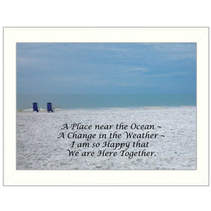 A Place Near The Ocean White Framed Print Wall Art