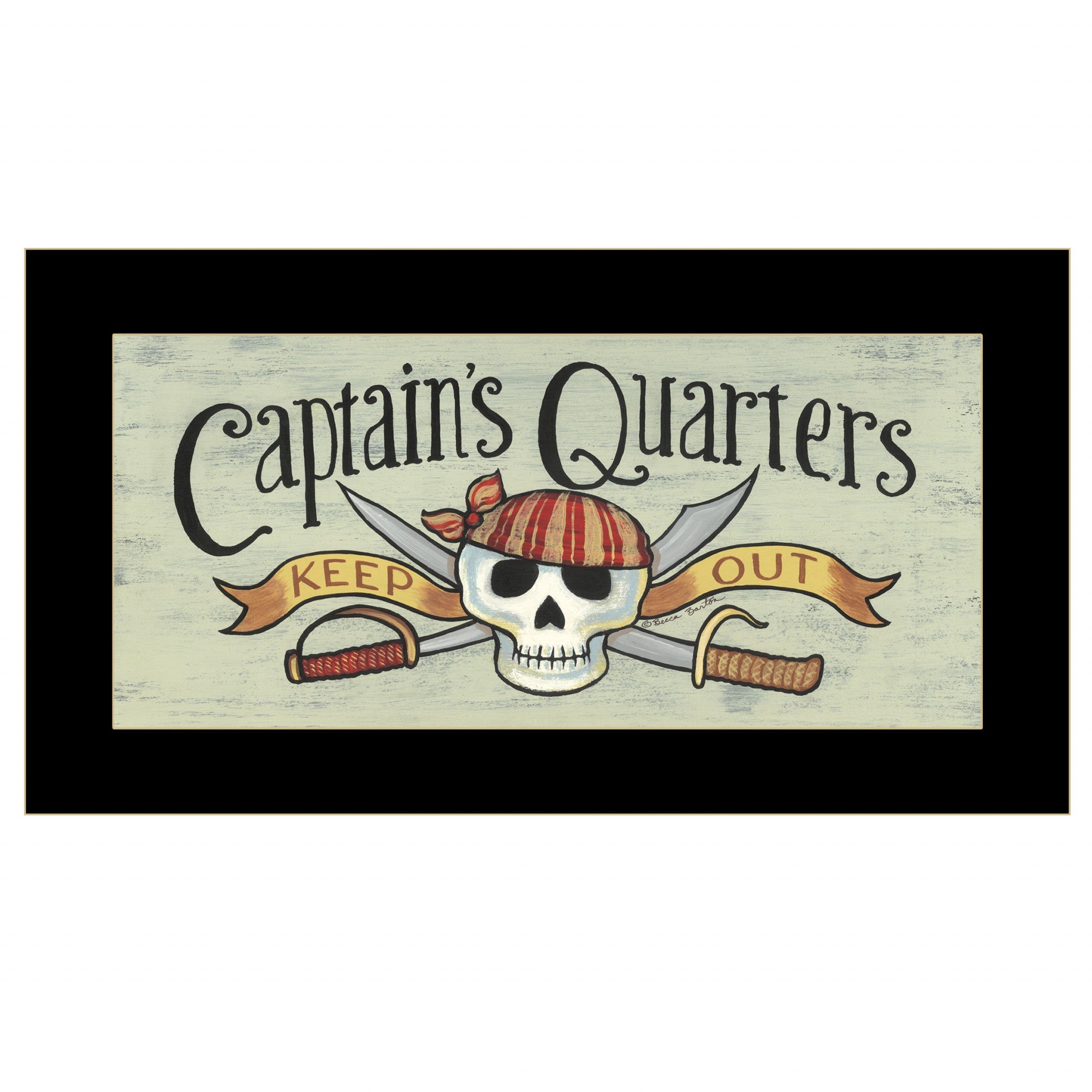 Captains Quarters Pirates Black Framed Print Wall Art