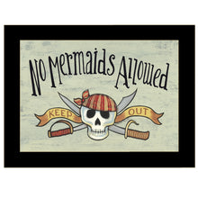 No Mermaids Allowed Pirates Black Framed Print Wall Art