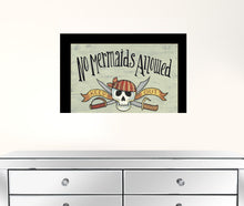 No Mermaids Allowed Pirates Black Framed Print Wall Art