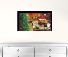 Christmas Eve Puppy Black Framed Print Wall Art