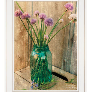 Country Chives 1 White Framed Print Wall Art