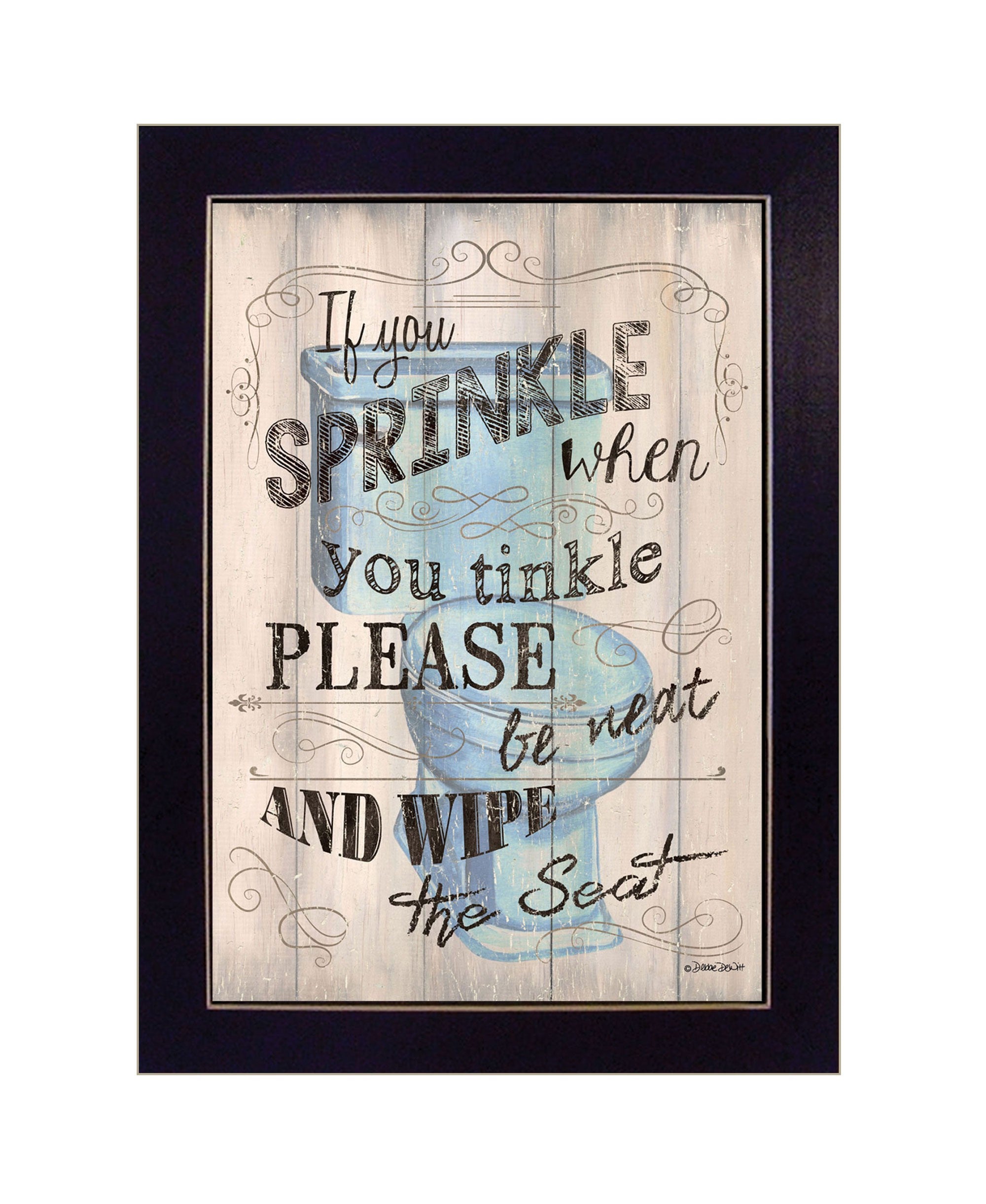 If You Sprinkle When You Tinkle Black Framed Print Wall Art