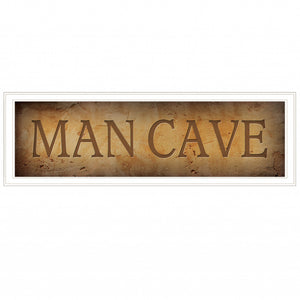Man Cave 3 White Framed Print Wall Art