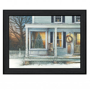 December Glow Black Framed Print Wall Art