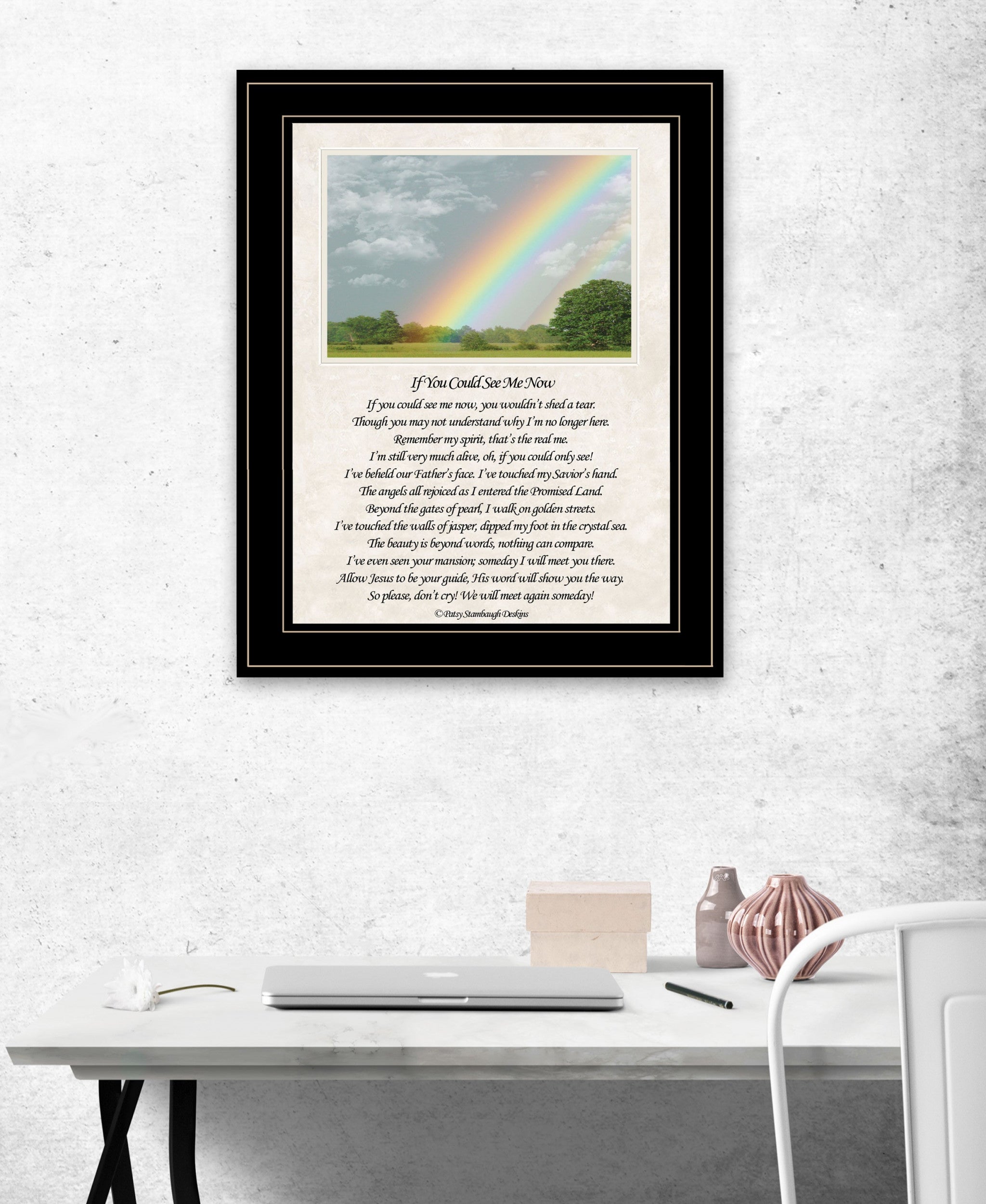 If You Can See Me Now Double Rainbow Black Framed Print Wall Art